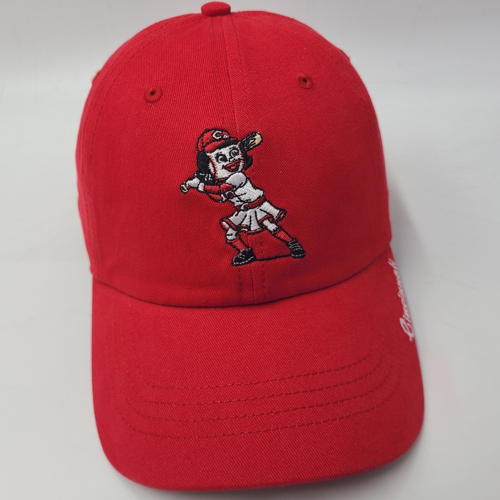 Women Cincinnati Reds Hat Strapback 47 Brand Clean Up Red MLB Rosie Red Mascot